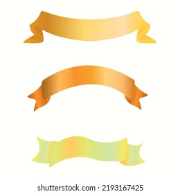 Golden Web Ribbons Set. Flags. Vector Illustration