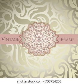 Golden wedding Card with light Pink elements