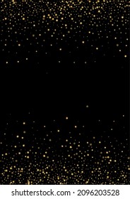 Golden Wedding Confetti Texture. Anniversary Spark Background. Yellow Star Shimmer Illustration. Happy Sequin Design. Gold Shining Pattern