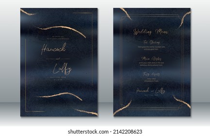 Golden Wedding Invitation Card Template Luxury Stock Vector (royalty 