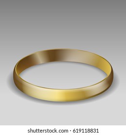 golden wedding ring vector illustration isolated on white background