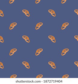 Golden wedding rings,seamless pattern on dark purple background.