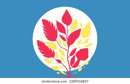 golden week leaf colorful illustration with copy space for your text