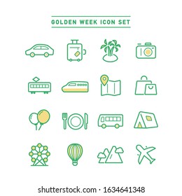 GOLDEN WEEK LINE ICON SET