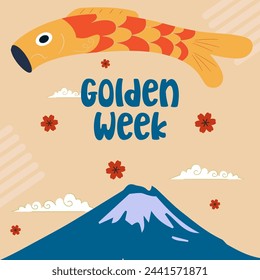 Golden Week vector. Golden week card illustration. Golden week celebration. Japan golden week.