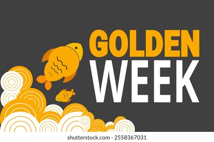 Golden Week Vector illustration.Holiday concept. suitable for placard, background,Greeting Card, Poster design template with text inscription, standard Social Media Post.