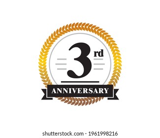 golden wheat 3rd Anniversary  emblem logo