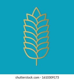 golden wheat ears icon- vector illustration