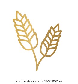 golden wheat ears icon- vector illustration