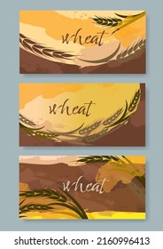 Golden wheat illustration graphic background
