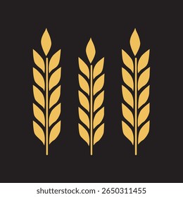 Golden wheat isolated, vector illustration
