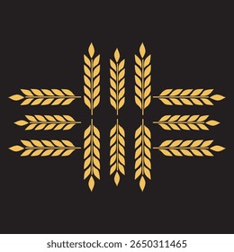 Golden wheat isolated, vector illustration