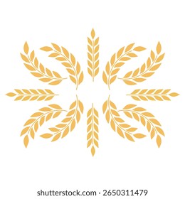Golden wheat isolated, vector illustration