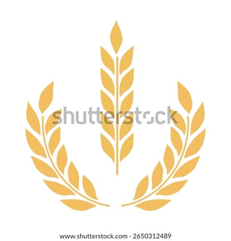 Golden wheat isolated, vector illustration