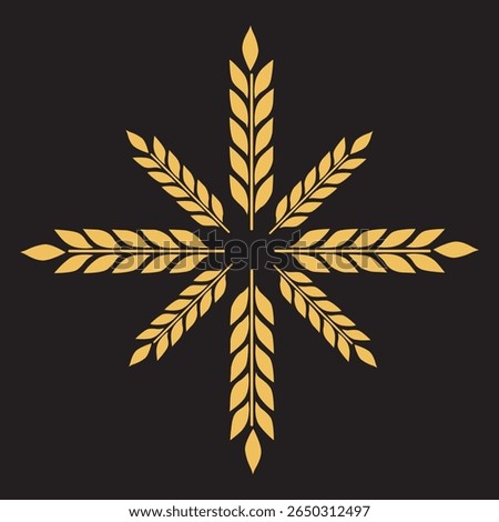 Golden wheat isolated, vector illustration