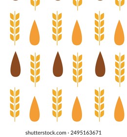 golden wheat seamless pattern design