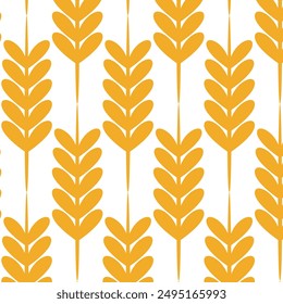 golden wheat seamless pattern design