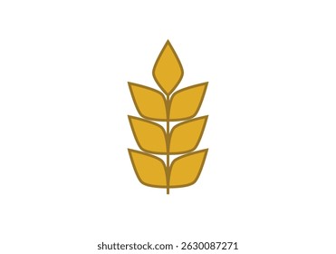 Ícone de espigão de trigo dourado sobre fundo branco
