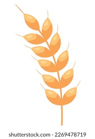 golden wheat spike nature icon