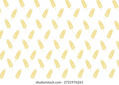 Golden Wheat Spikelet nahtloses Muster Vektorgrafik für Verpackungsdesign