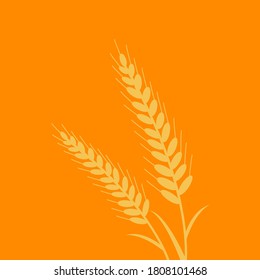 golden wheat vector illustration with whole grain, rye or barley crop & ears. harvest symbol flat design isolated. backery label graphic or simple clean Healthy bread vegan product. cereal seed icon