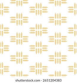 Golden wheat, vector seamless pattern