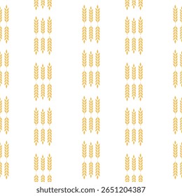 Golden wheat, vector seamless pattern