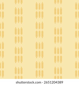 Golden wheat, vector seamless pattern