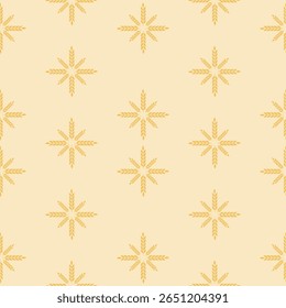 Golden wheat, vector seamless pattern