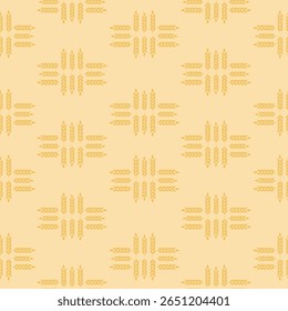 Golden wheat, vector seamless pattern