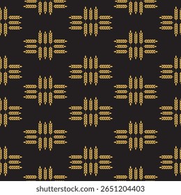 Golden wheat, vector seamless pattern