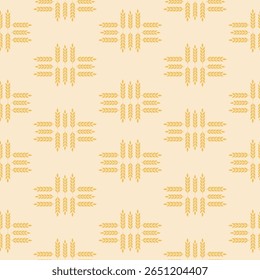 Golden wheat, vector seamless pattern