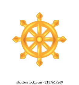 golden wheel decoration icon isolated