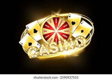 Golden wheel of fortune element design
