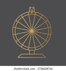 rueda dorada del icono de la fortuna- ilustración vectorial