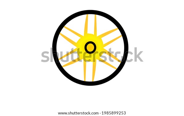the golden wheel for logo or icon and or other. A\
simple design vector logo