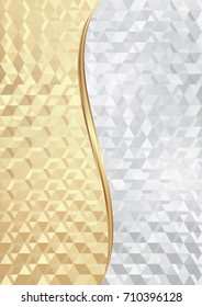 golden and white abstract background with geometric texture
