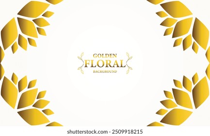 fundo branco dourado com folhas douradas . Ilustração vetorial. Pode ser usado para publicidade, apresentação.