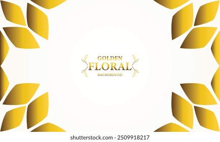 Fondo blanco dorado con hojas doradas . Ilustración vectorial. Se puede utilizar para publicidad, presentación.