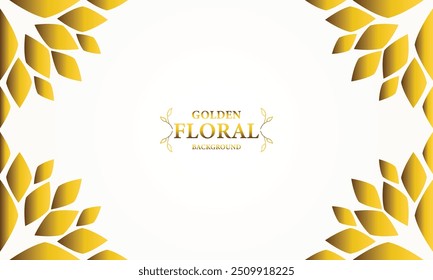 Fondo blanco dorado con hojas doradas . Ilustración vectorial. Se puede utilizar para publicidad, presentación.