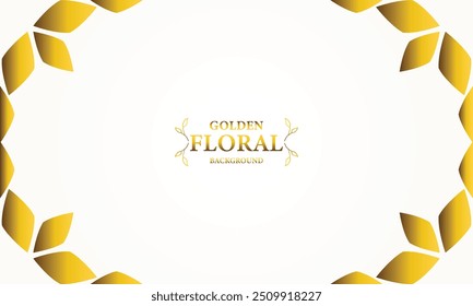 Fondo blanco dorado con hojas doradas . Ilustración vectorial. Se puede utilizar para publicidad, presentación.