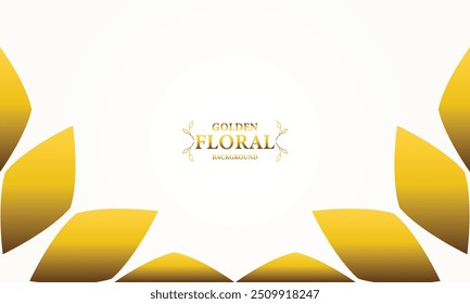 goldweißer Hintergrund mit goldenen Blättern. Vektorgrafik. Kann für Werbung, Präsentation verwendet werden.