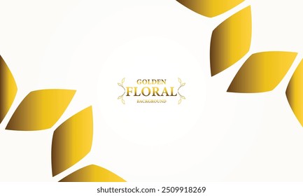 golden white background with golden leaves . Vector illustration. Can be used for advertising, presentation.