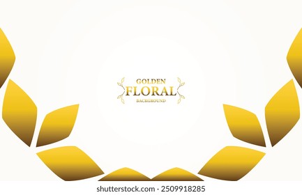 golden white background with golden leaves . Vector illustration. Can be used for advertising, presentation.
