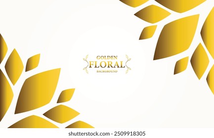 golden white background with golden leaves . Vector illustration. Can be used for advertising, presentation.
