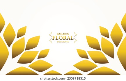 fundo branco dourado com folhas douradas . Ilustração vetorial. Pode ser usado para publicidade, apresentação.