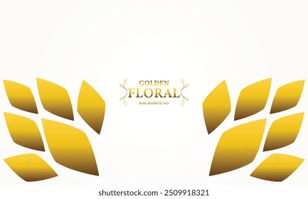 Fondo blanco dorado con hojas doradas . Ilustración vectorial. Se puede utilizar para publicidad, presentación.