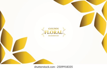 golden white background with golden leaves . Vector illustration. Can be used for advertising, presentation.