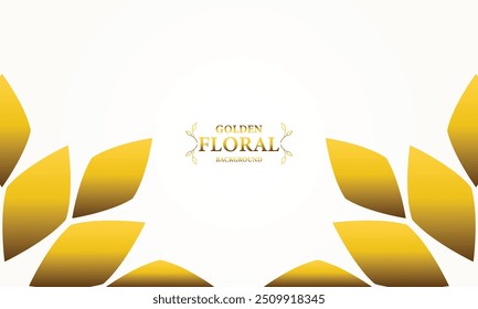 golden white background with golden leaves . Vector illustration. Can be used for advertising, presentation.
