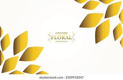 fundo branco dourado com folhas douradas . Ilustração vetorial. Pode ser usado para publicidade, apresentação.